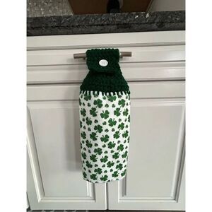 Crochet Top Kitchen Towel- St. Patrick’s Day/Clover